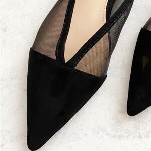 Zara || Pointed Toe Mules Black Mesh 36